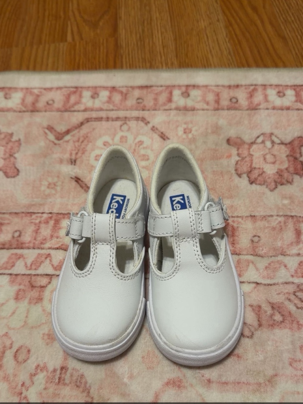 Keds White Girls T-Strap School Shoes